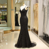 Elegant Sleeveless Mermaid Lace Evening Gown - FashionByTeresa